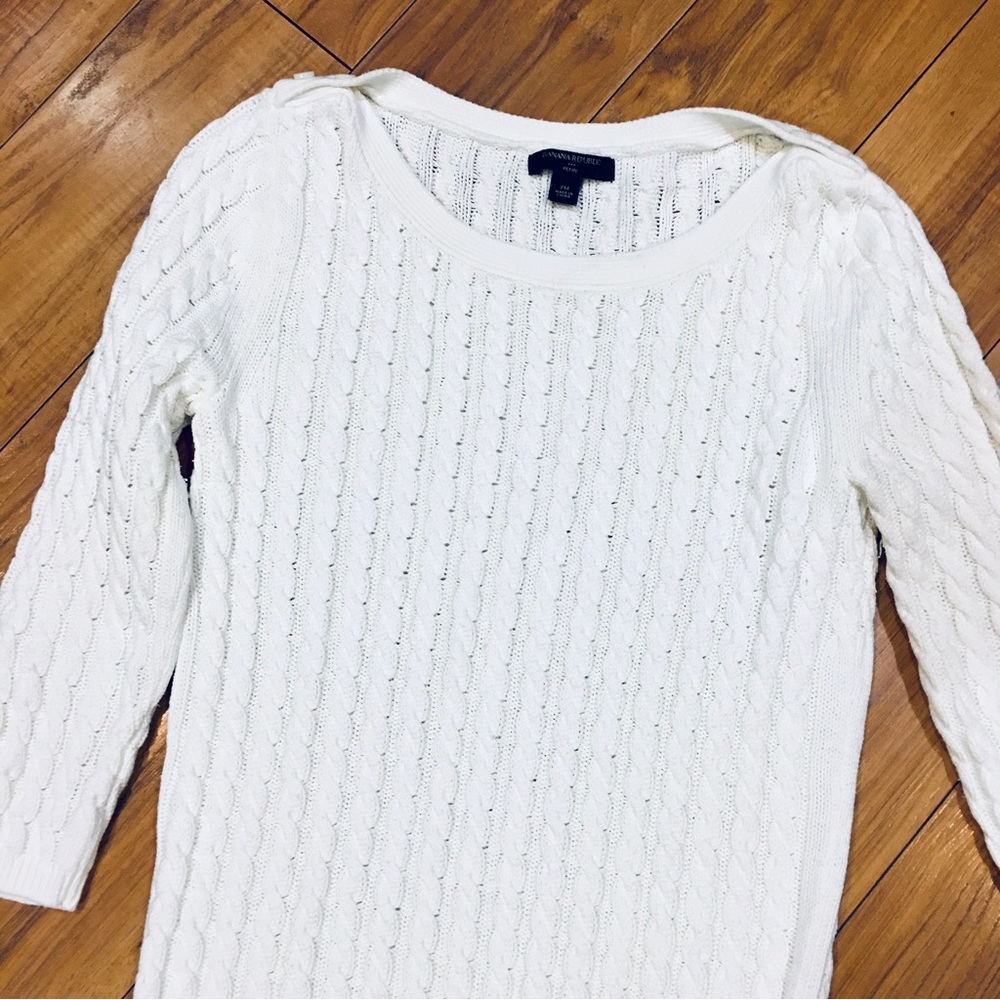 Banana Republic cable knit preppy golf tennis sweater small - petite med…